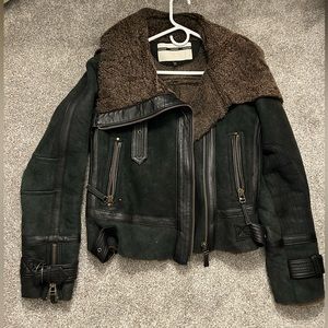 TopShop faux fur bike coat